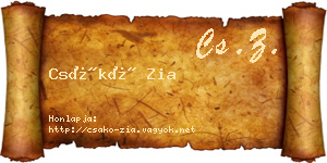 Csákó Zia névjegykártya
